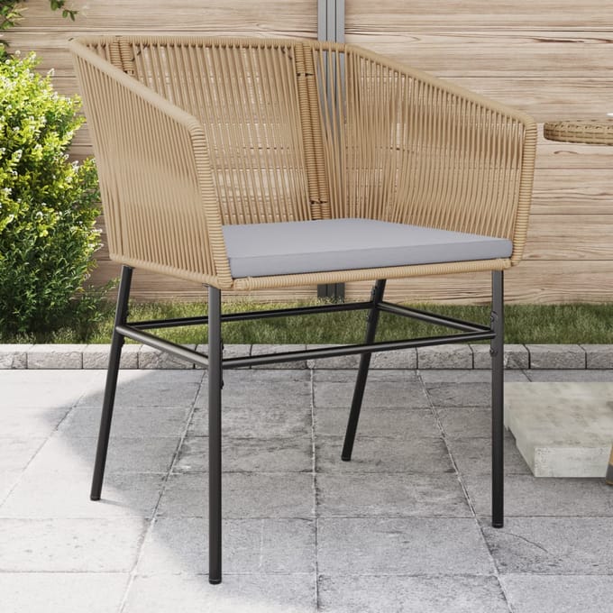 vidaXL - Tuinstoelen - 2 - st - met - kussens - poly - rattan - bruin
