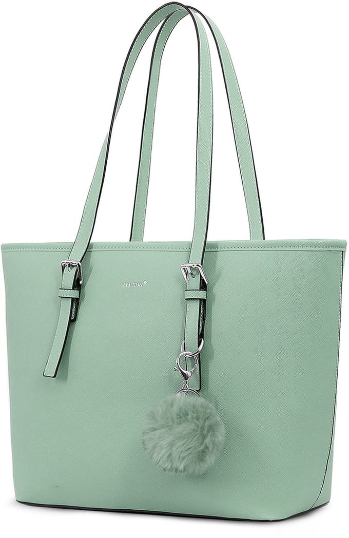 TANTOMI Dames Handtassen - Dames Tas Shopper met rits - Handtas - Schooltas - Lichtmint