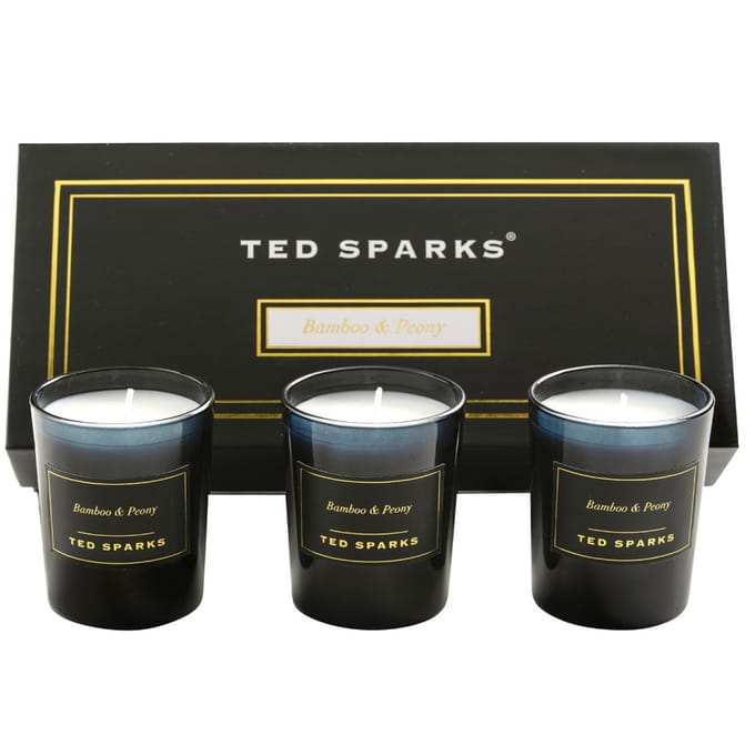 Ted Sparks Bamboo & Peony Mini Candle | 165 gr + 165 gr + 165 gr | Set 3 st