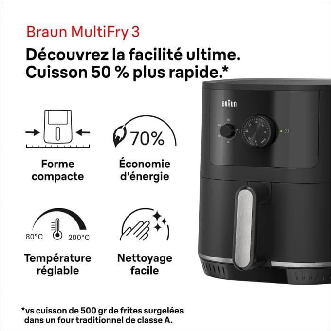 Braun MultiFry 3 - HF3000 - 4,3L - tot 4 personen - Vaatwasbestendige Lade