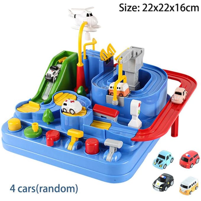 Ensembles de Voies Ferrées pour Voitures Modèle de Rail de Course Jouets Éducatifs Jeu d'Aventure pour Enfants Animaux Mécaniques Interactifs Jouet Fusée Spatiale