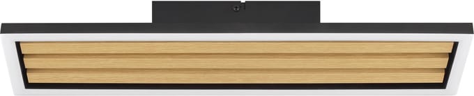 Brilliant Calma - Plafondlamp - LED 20W - 2600lm - 3000K - 3-step dimbaar - Zwart/Hout