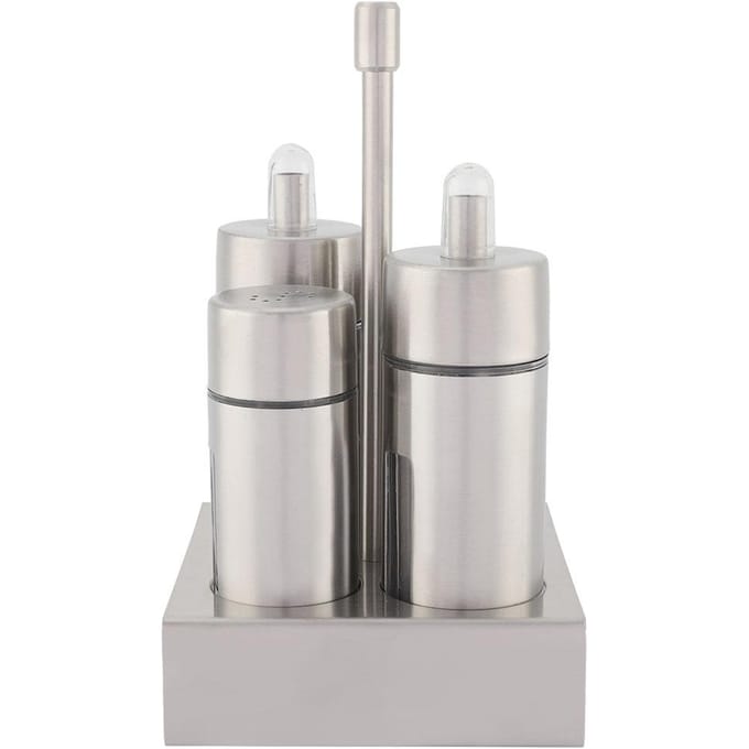 RVS Zout Peper Specerijen Condiment Flessenset Kruidencontainer white
