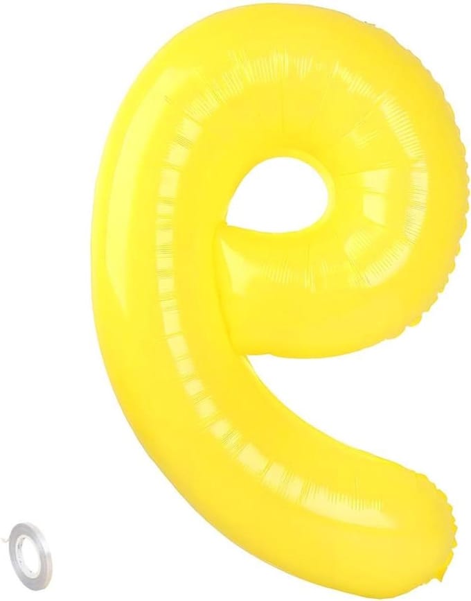Folieballon Cijfer - Grote Ballon - Feestversiering - Herbruikbaar - 101 cm - Geel