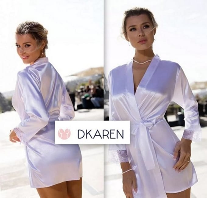 DKaren Gina elegante satijnen kimono - wit M