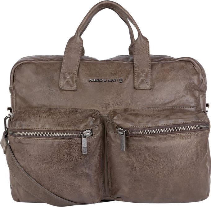 Presly & Sun Heren - Leren tas - Olive
