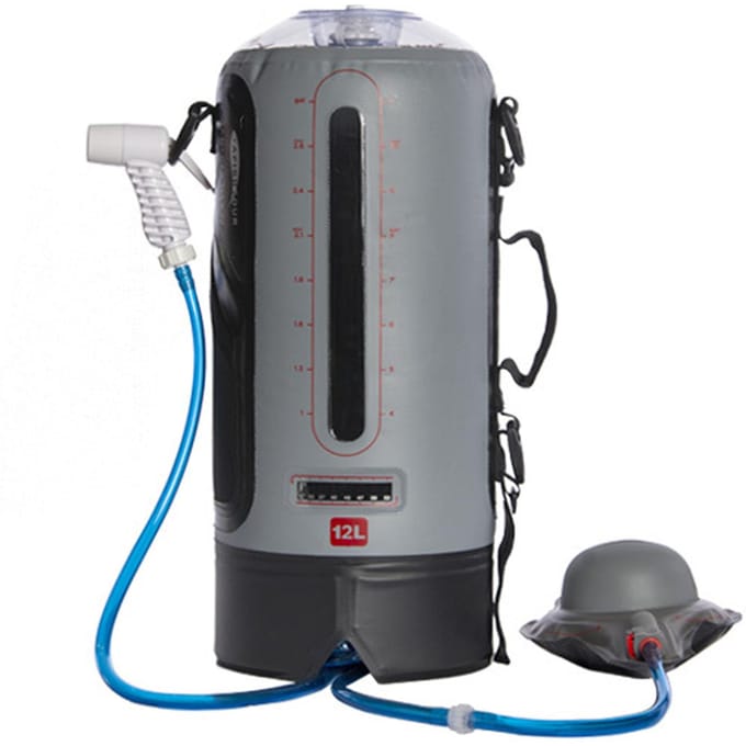 Waterzak Opvouwbare watercontainer 12L/20L Draagbare campingdouchetas Waterzak met luchtpomp gray