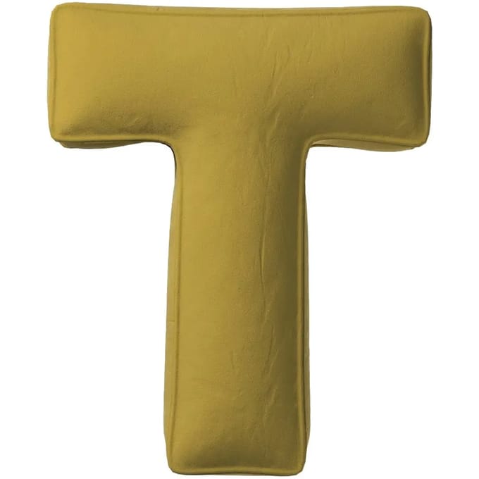 Kussen letter t Yellow Tipi Posh Velvet