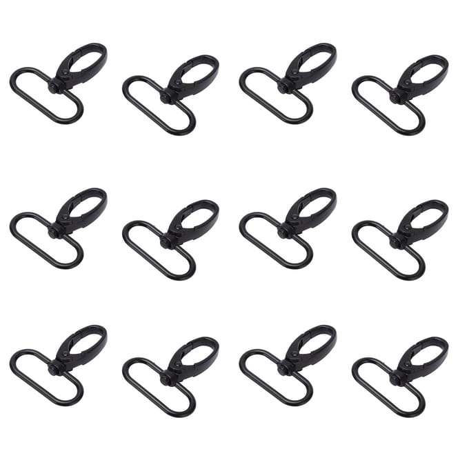 20 stuks karabijnhaak met veerclip Duurzaam legeringsmateriaal Brede toepassing Hoge flexibiliteit Eenvoudige bediening black