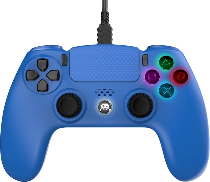 Freaks and Geeks Controller - Verlichte Knoppen - Vibratie - Touchpad - 3.5mm Jack - Blauw - PS4