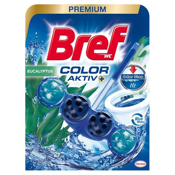 Bref Color Aktiv+ Eau d'Eucalyptus Coloration pour WC Suspendu 50G