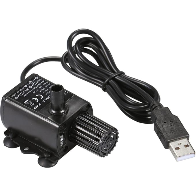 Pompe à eau sans brosse USB avec buses crépine Ultra-silencieuse Mini DC5V Micro eau sans brosse noir