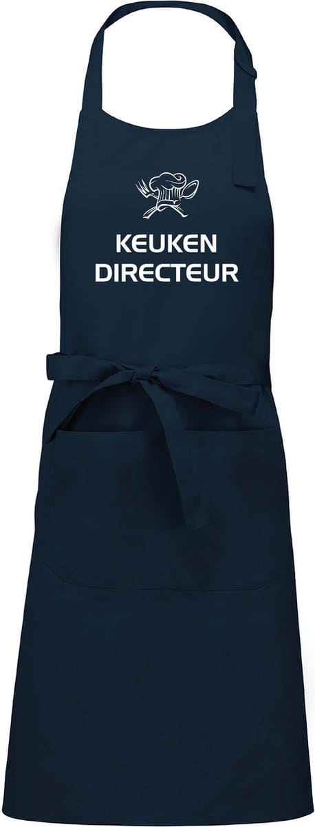 Mijncadeautje - Luxe schort - Keukendirecteur - navy blue