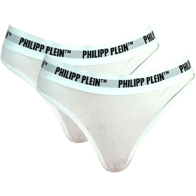 Philipp Plein set van twee witte ondergoedstrings