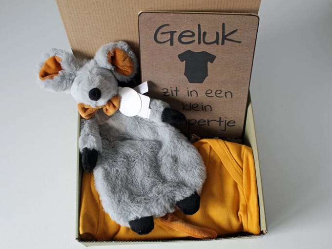 Minibox Mouse Misty - cadeau zwangerschap - kraamcadeau - cadeau babyshower