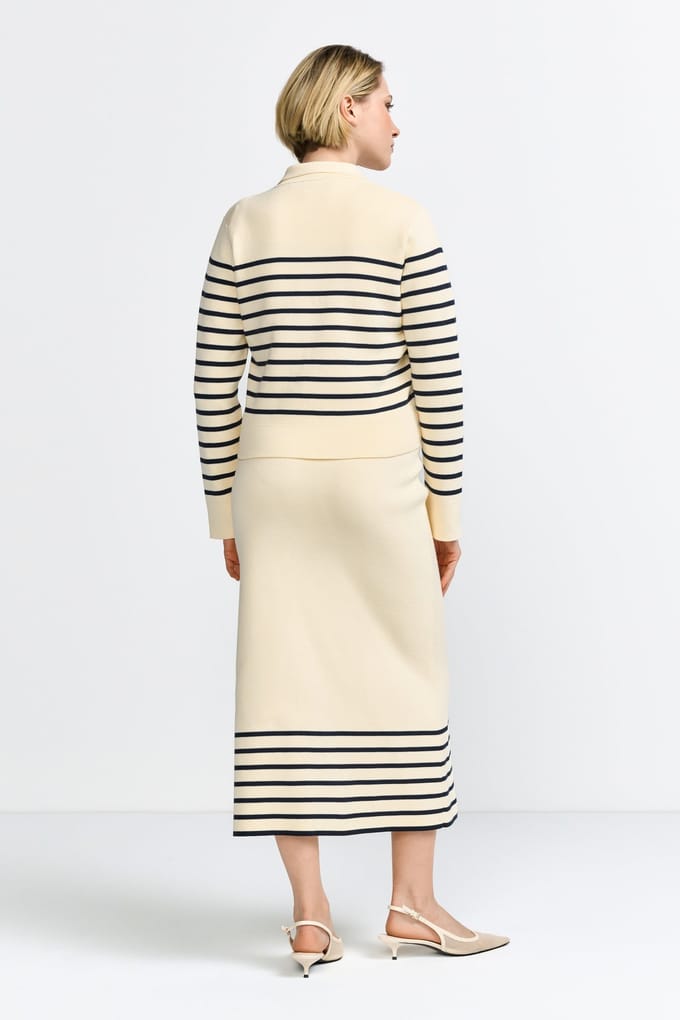 Rich & Royal Striped Knit Jacket Pearl White Taglia: M | Giacche corte Outlet | Donna | Bianco
