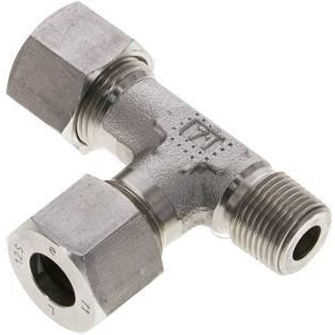 12S & R3/8'' RVS L-vorm Snijringkoppeling Buitendraad 630bar ISO 8434-1