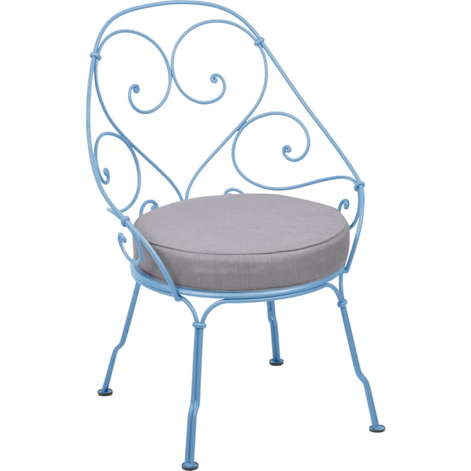 Fermob 1900 Fauteuil Cabriolet - E1 Maya blauw - flanelgrijs
