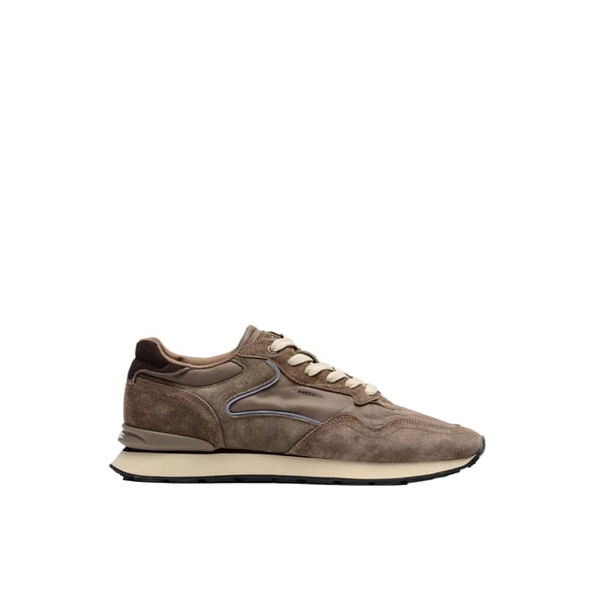 Sneakers van leermix met logodetail model 'City'