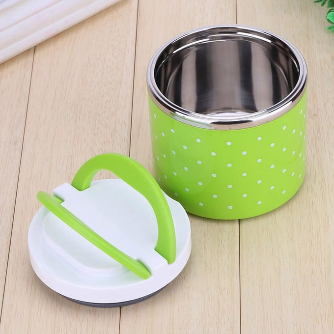 1 Laags Roestvrijstalen Isolatie Thermo Thermische Lunchbox Voedselcontainer Warm green