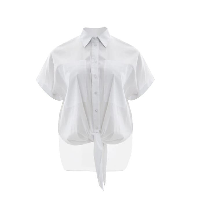 Popeline Blouse met Opgestikte Zakken Dames Mat Fashion