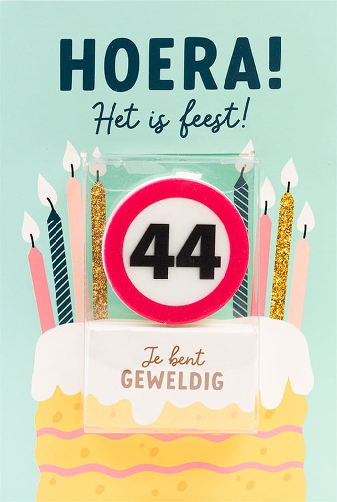 Verjaardagskaart met kaars | 44 jaar | Je bent geweldig