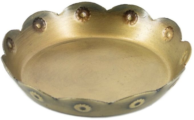 Metalen schaaltje bloem goud