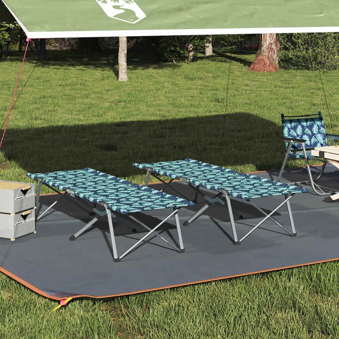 vidaXL - Opvouwbaar - Campingbed - 2 - st - Bossen - 194 - x - 62,5 - x - 42,5 - cm