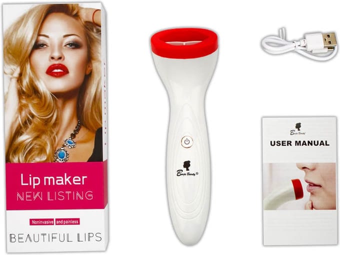 BenjaBeauty Lip plumper - lippen - lipstick - lippenbalsem - Rood - wit