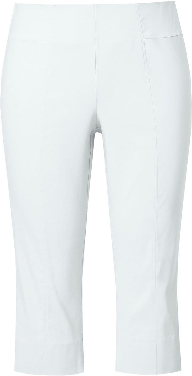 Ulla Popken - Dames - Bengaline capri zeer elastisch kreukvrij - Sneeuwwit - Maat 46