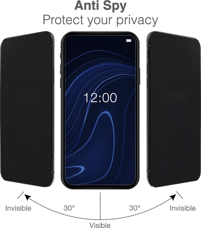 Mobilize Screenprotector geschikt voor Apple iPhone 16 Pro Max Glazen | Mobilize Screenprotector Privacy - Case Friendly - Zwart