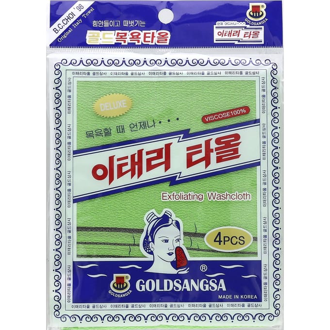 Goldsangsa, exfoliërende washand, groen, 4 stuks beige