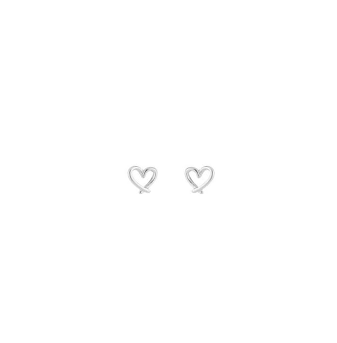 Hartje studs zilver