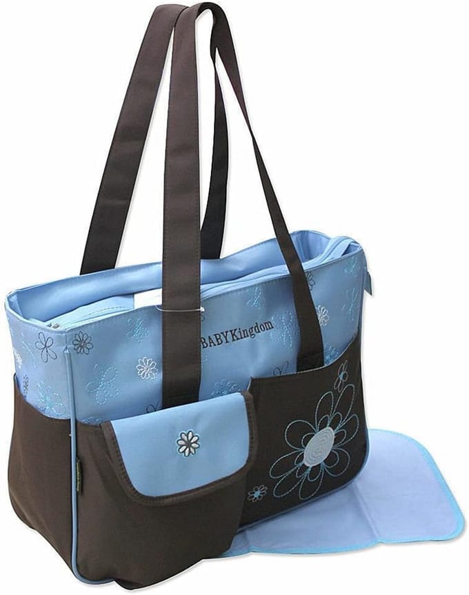 2x Grote Baby Luiertas Set Blauw Bruin - Inclusief Verschoonmat
