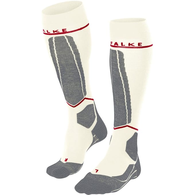 FALKE SK4 met compressie wol functioneel materiaal compressie skisokken dames wit - maat 35-36