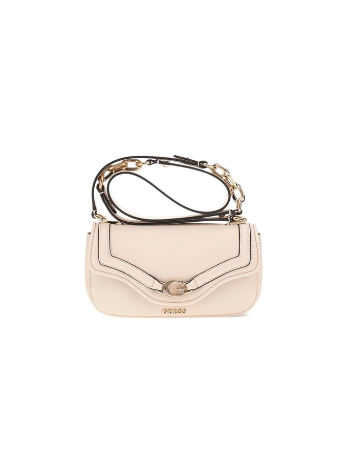 GUESS schoudertas Dea Crossbody Flap Bag Creme White crème