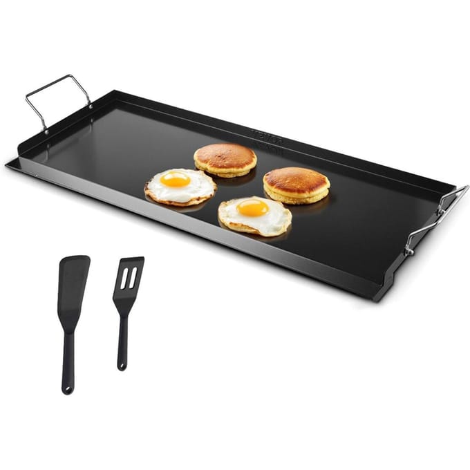 Plancha à surface plane 32x14 pouces Acier au Carbone Panneau Universel pour Grill BBQ Ustensile de Cuisine