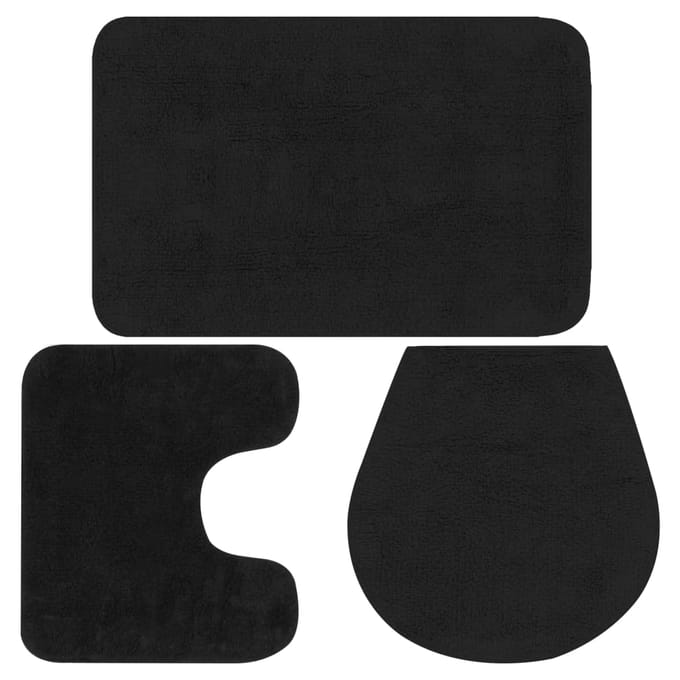 vidaXL - Badmattenset - stof - antraciet - 3 - st