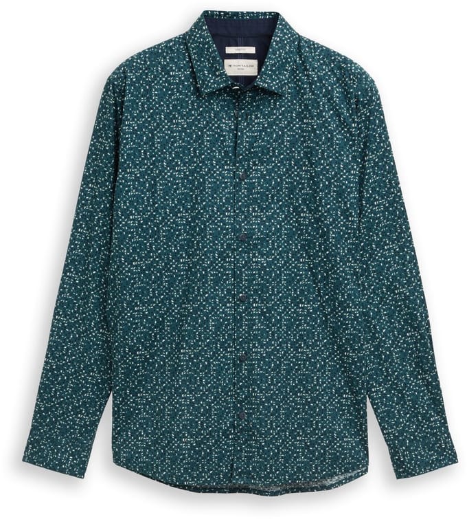 Tom Tailor - Getailleerd overhemd met patroon - Maat XL - meadow green abstract design