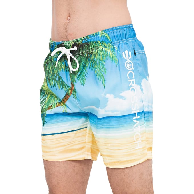 Crosshatch Heren Dream Beach Zwemshort (Blauw)