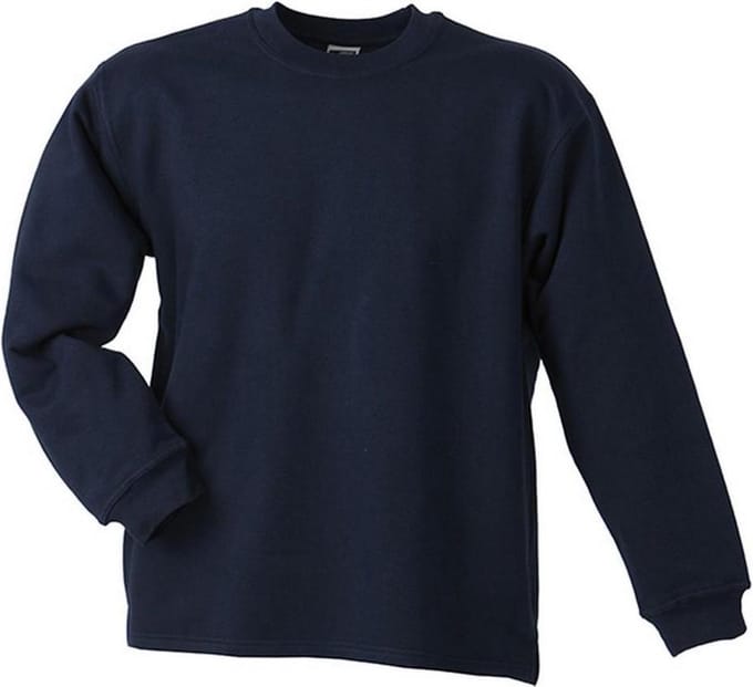 James and Nicholson Unisex Open Hem Sweatshirt (Marine)