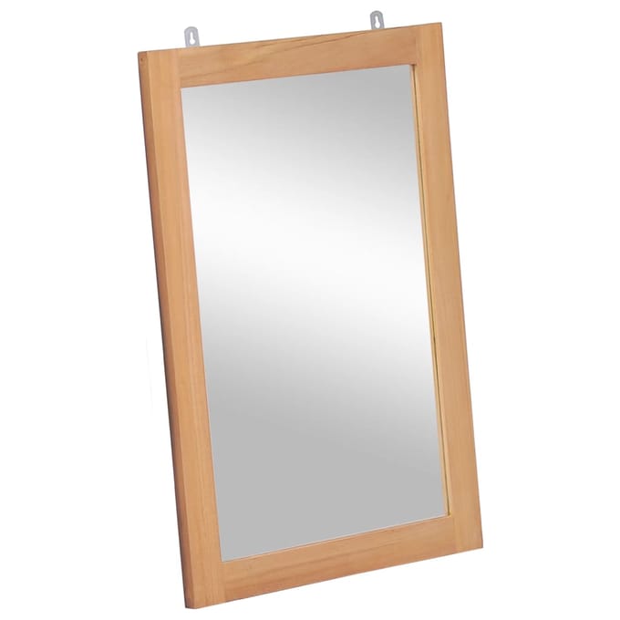 vidaXL - Wandspiegel - 50x70 - cm - massief - teakhout