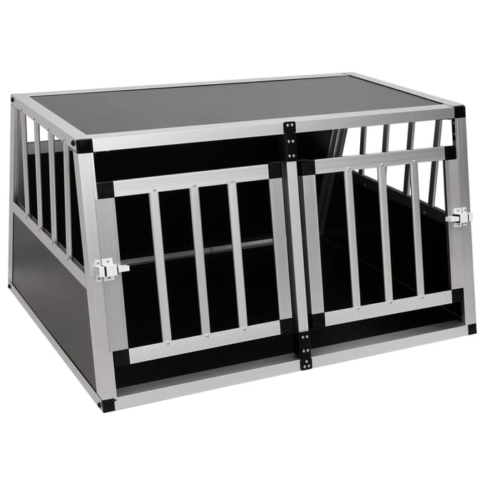 vidaXL - Hondenbench - met - dubbele - deur - 89x69x50 - cm