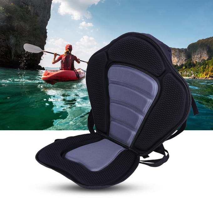 Siège de Kayak Rembourré de Luxe Sac à Dos Amovible Siège de Canoë Sit-on-Top Siège de Kayak noir