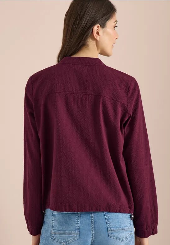 Blouson in seersucker kwaliteit met rits