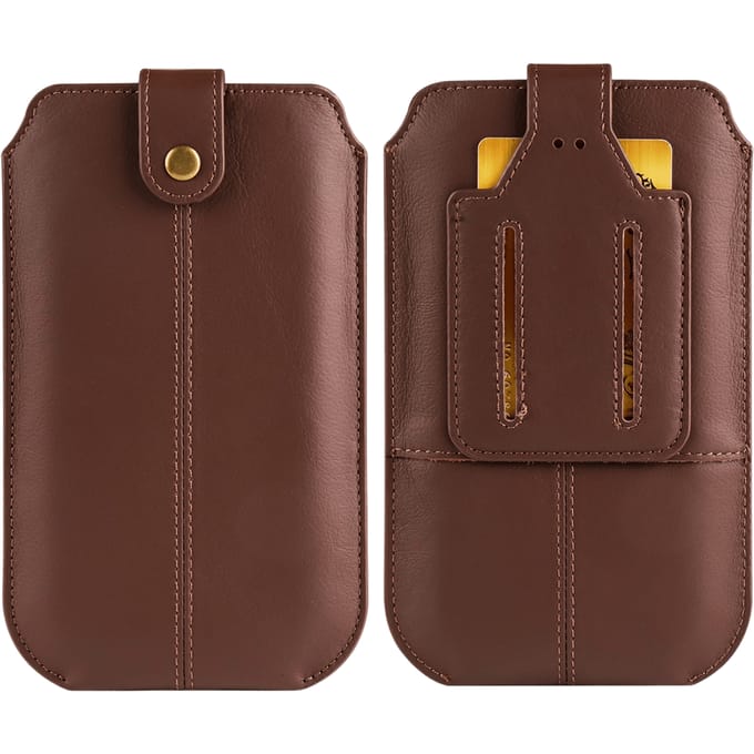 Comfycase Echt Lederen Opberghoesje Bruin L