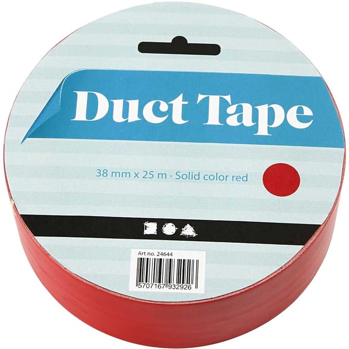 Canvas tape, B: 38 mm, rood, 25 m/ 1 rol