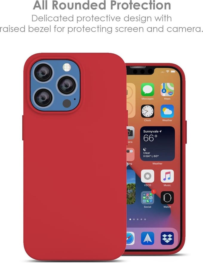 Hoesje Geschikt voor iPhone 13 Mini – Liquid siliconen backcover – Rood