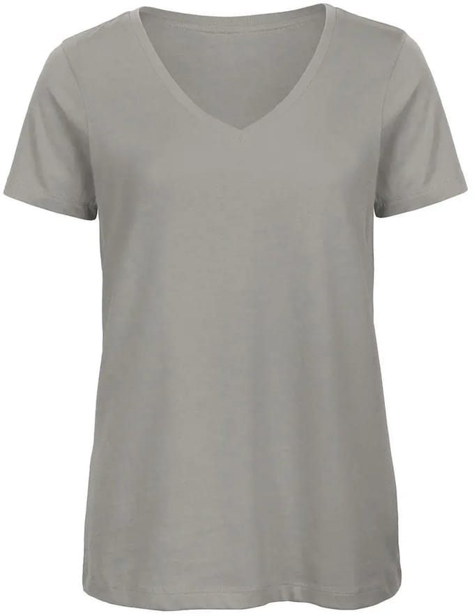 Dames-T-shirt met V-hals B&C Organic Inspire