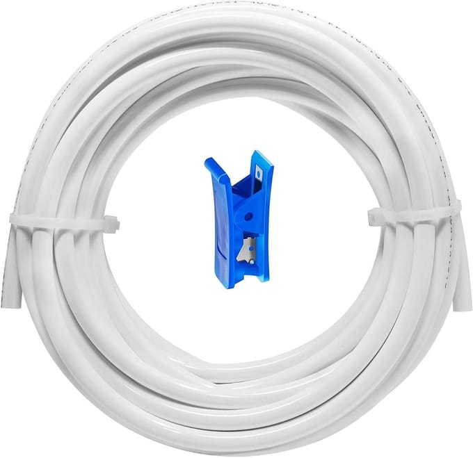 Watertoevoerleiding - Waterslang Osmose - Waterfilter Aansluiten - 10 Meter Lengte - 3/8 Inch - Wit